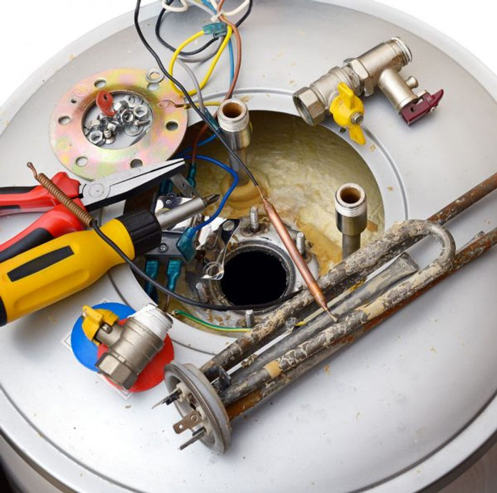 Low water pressure cost by sediments in water heater